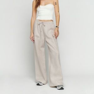 Reformation The Ethan Linen Pant size M / Oatmeal